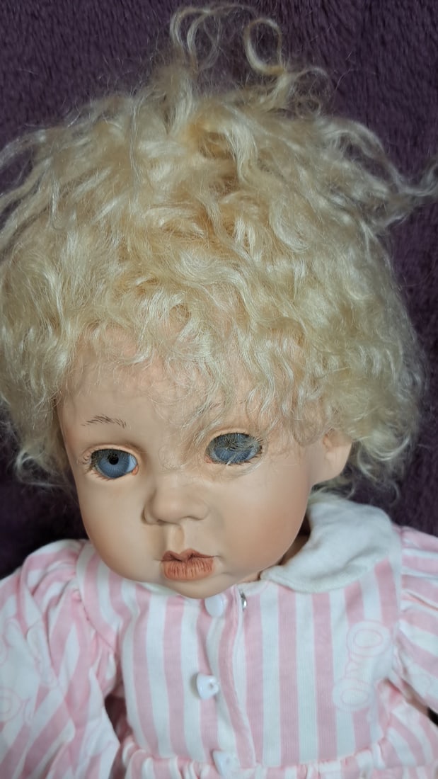 Gaby Rademan A96 Artist Made Porcelain Doll With Teddy Bear - 2