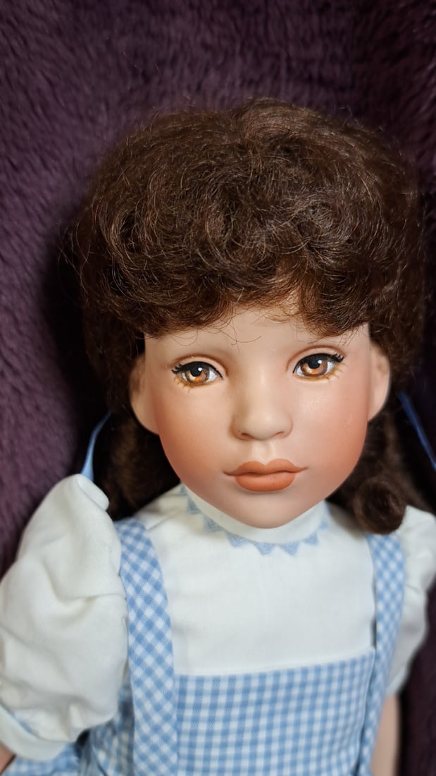 Susan Wakeen Dorothy Woz Porcelain Doll With Box And Toto And Scarf - 3