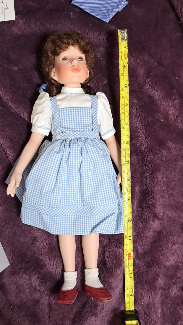 Susan Wakeen Dorothy Woz Porcelain Doll With Box And Toto And Scarf - 9