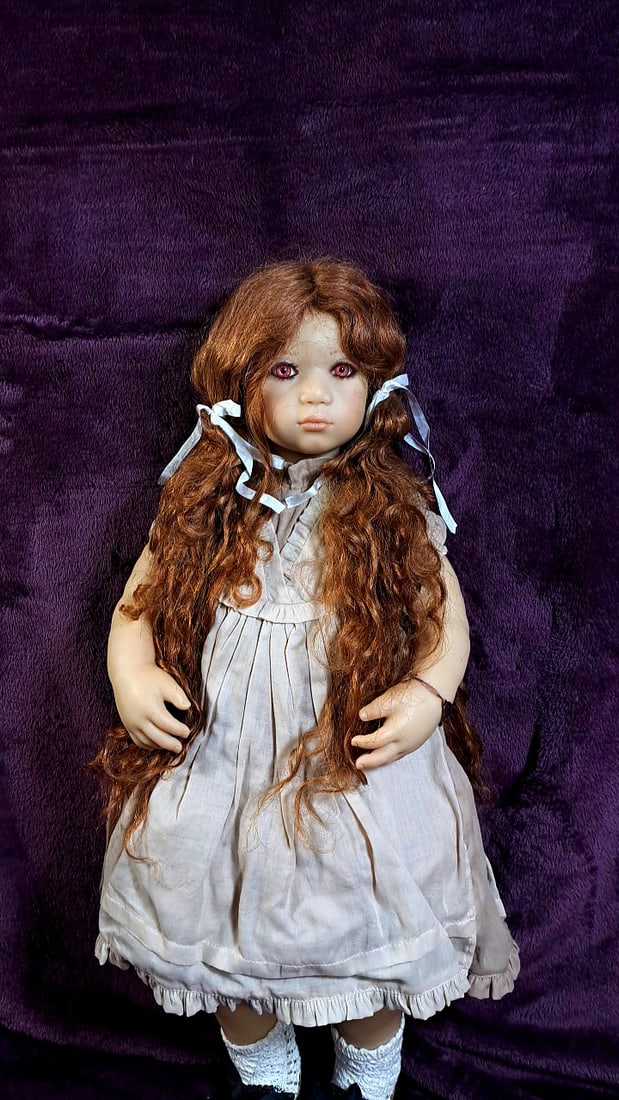 Annette Himstedt Esme Doll With Coa And Box: Please read descriptions and examine pictures carefully. Take into account shipping when bidding. 36x15x12 15lbs Height: 15 Width: 12 Low Estimate: 50.00 High Estimate: 250.00