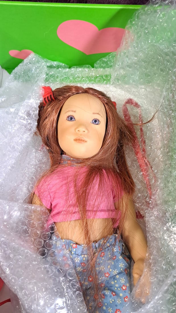Annette Himstedt Himmie Kitti Doll With Box: Please read descriptions and examine pictures carefully. Take into account shipping when bidding. 30x15x10 15lbs Height: 15 Width: 10 Low Estimate: 50.00 High Estimate: 250.00