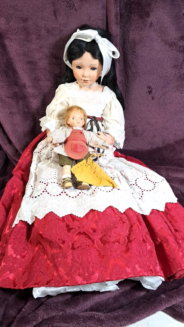 Gaby Rademann Snow White With Dwarf Porcelain Doll One Of A Kind - 6