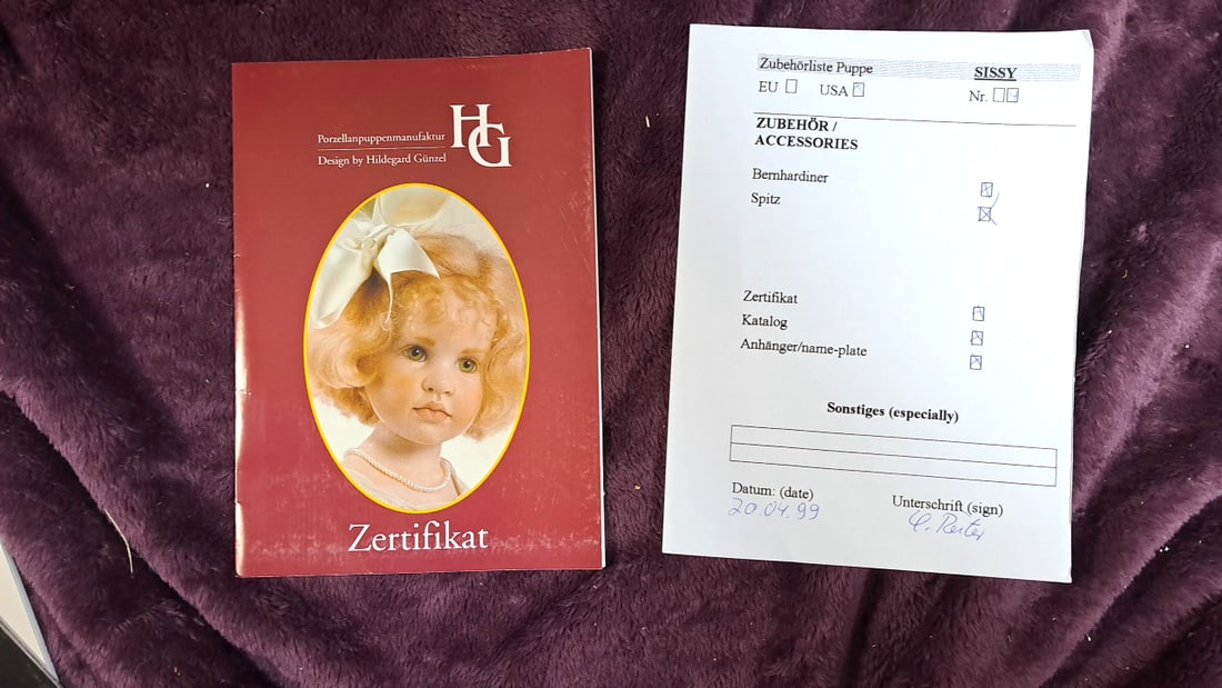 Hildegard Gunzel Sissy Says Goodbye Wax On Porcelain Doll With Fox And Box - 9