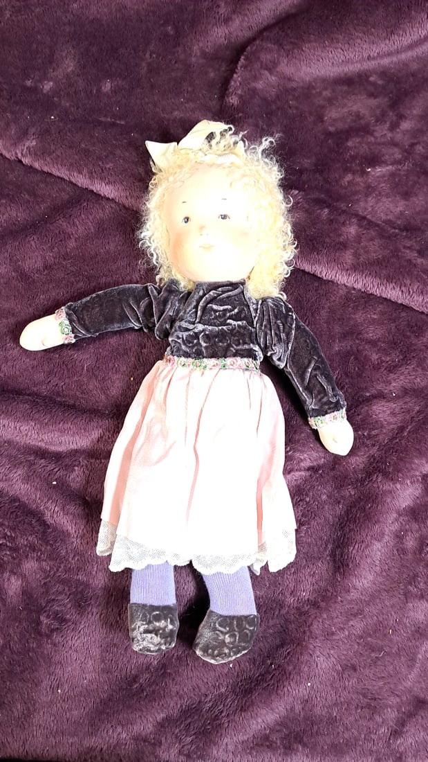 Hildegard Gunzel Cletestine Wax On Porcelain Doll With Mini Doll & Hat & Box With Coa - 13