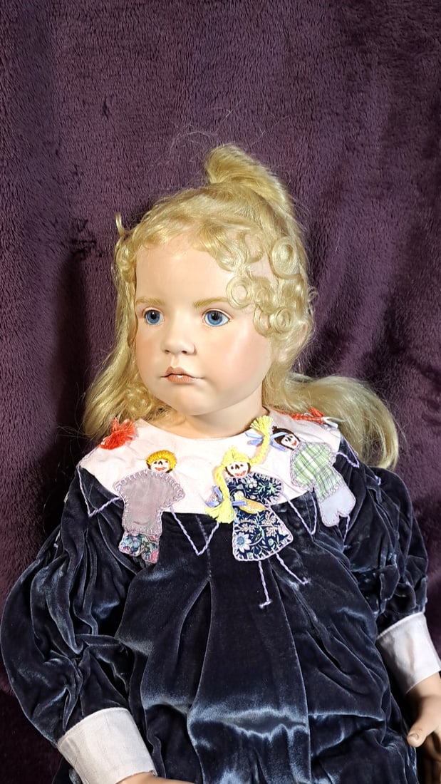 Hildegard Gunzel Cletestine Wax On Porcelain Doll With Mini Doll & Hat & Box With Coa (1 of 17)