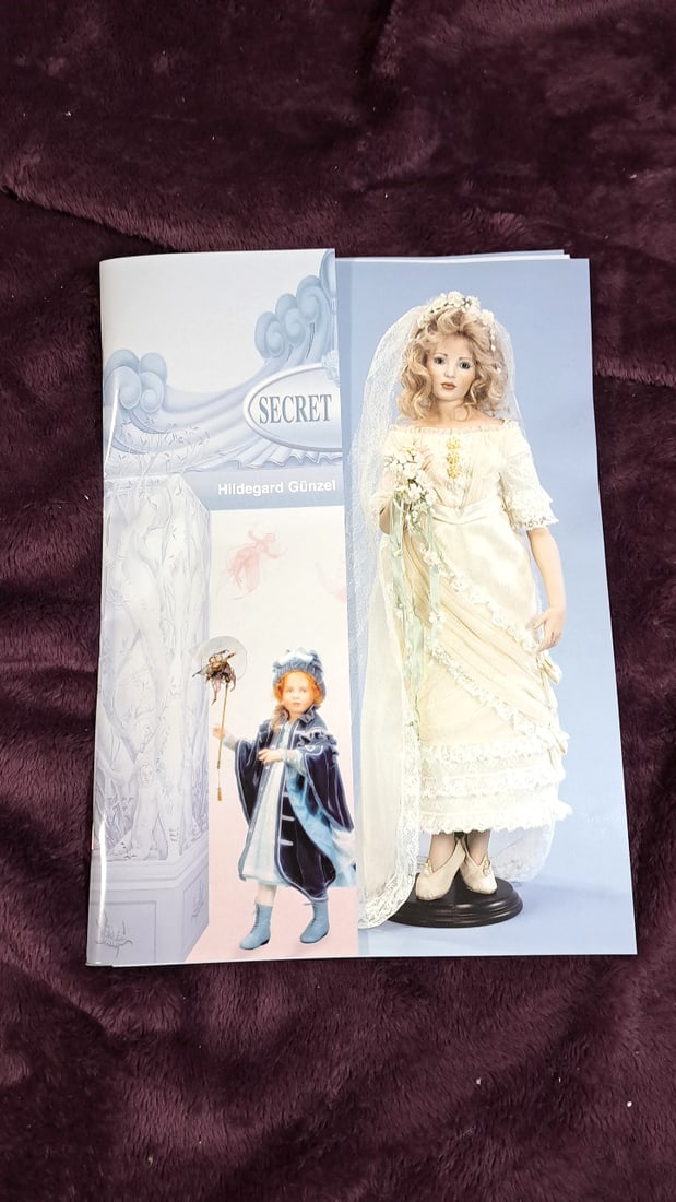 Hildegard Gunzel Cletestine Wax On Porcelain Doll With Mini Doll & Hat & Box With Coa - 7
