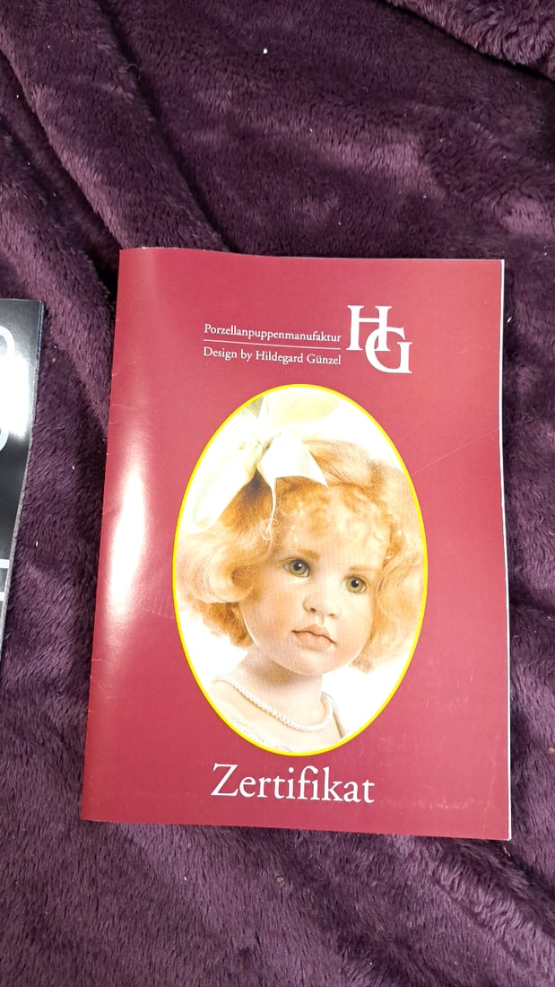 Hildegard Gunzel Ellamae Wax On Porcelain Doll With Extra Doll And Bear With Coa & Box - 12
