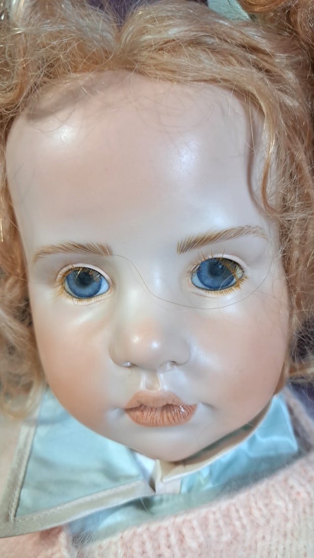 Hildegard Gunzel Ellamae Wax On Porcelain Doll With Extra Doll And Bear With Coa & Box - 2