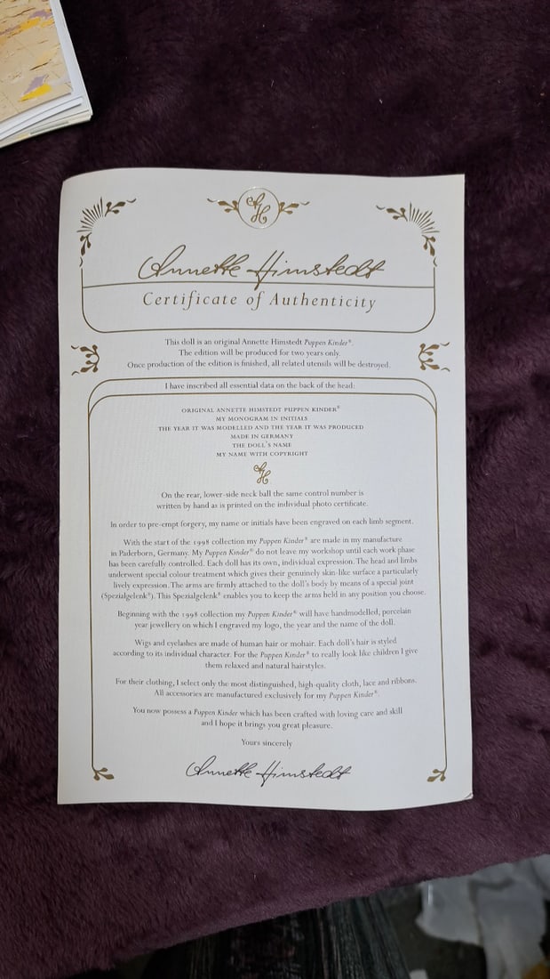 Annette Himstedt Anna I Doll With Coa And Box - 10