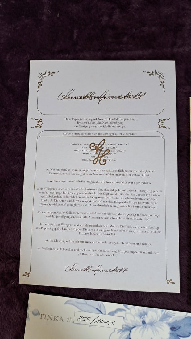 Annette Himstedt Tinka Dill With Coa And Box - 11