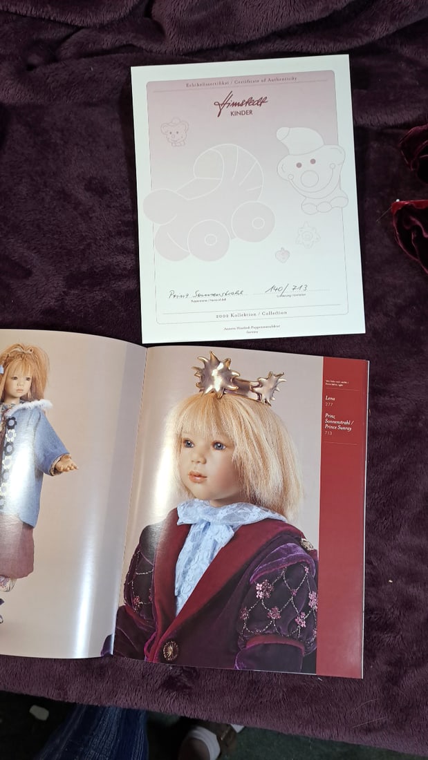 Annette Himstedt Prinz Sonnenstrahl Doll With Crown & Cape And Coa & Box - 9