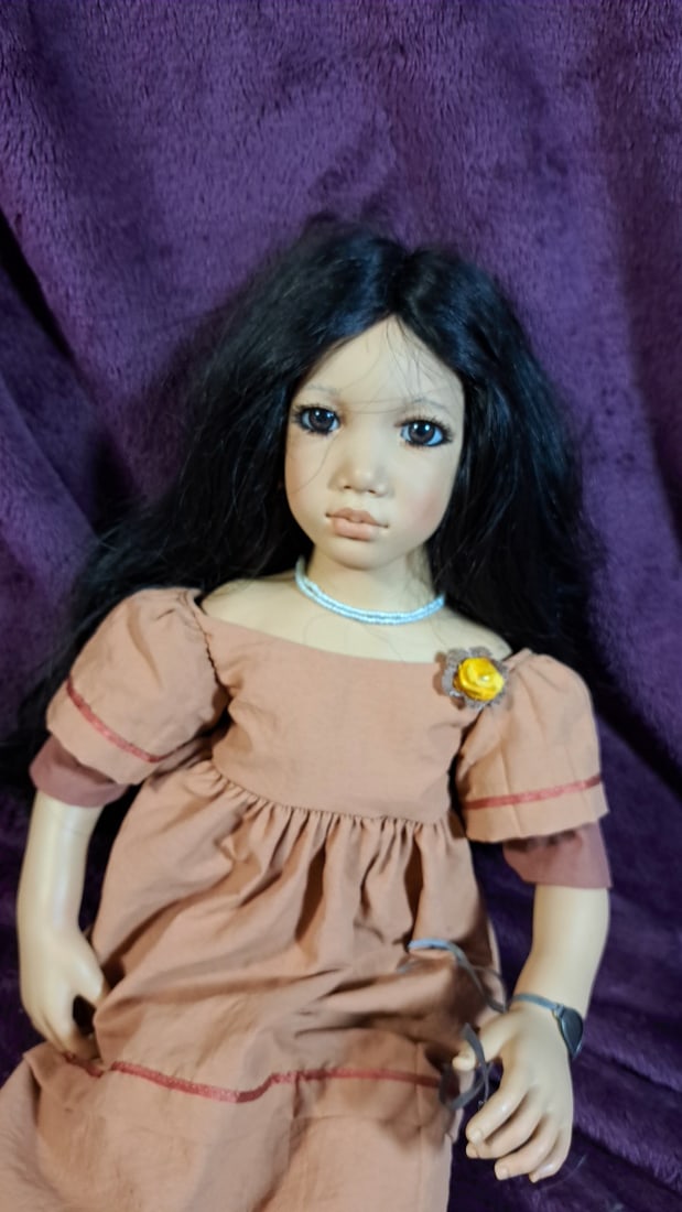 Annette Himstedt Morgana Doll With Coa And Box: Please read descriptions and examine pictures carefully. Take into account shipping when bidding. 36x20x15 15lbs Height: 20 Width: 15 Low Estimate: 50.00 High Estimate: 350.00