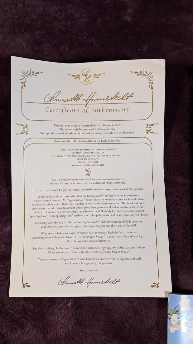 Annette Himstedt Mirte Doll With Coa And Box - 14