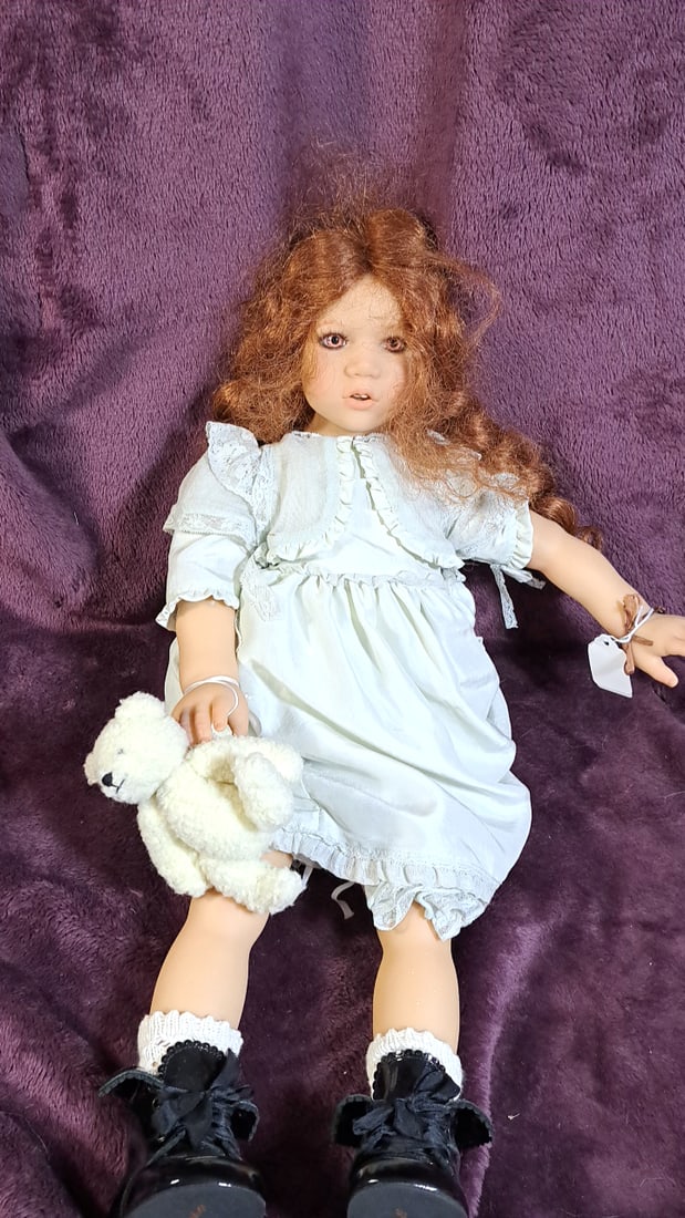 Annette Himstedt Finka Doll With Polar Bear Toy - 7