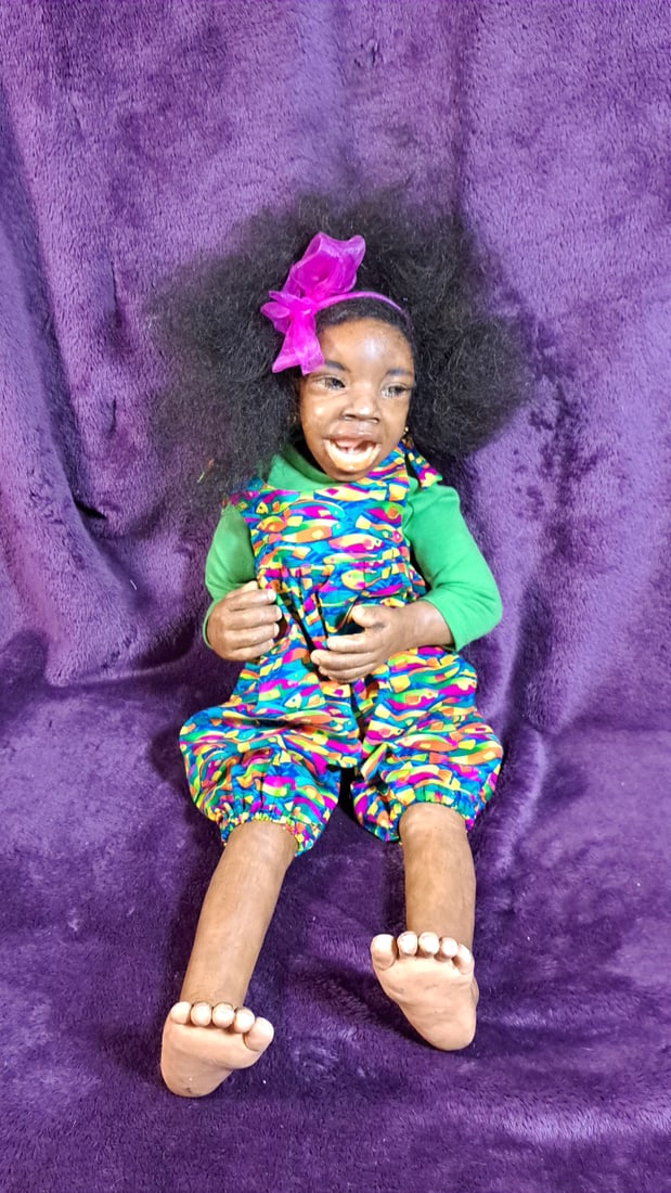 Jazinn Tordan Doll: Please read descriptions and examine pictures carefully. Take into account shipping when bidding. Nose chipped 36x15x15 15lbs Height: 15 Width: 15 Low Estimate: 5.00 High Estimate: 80.00