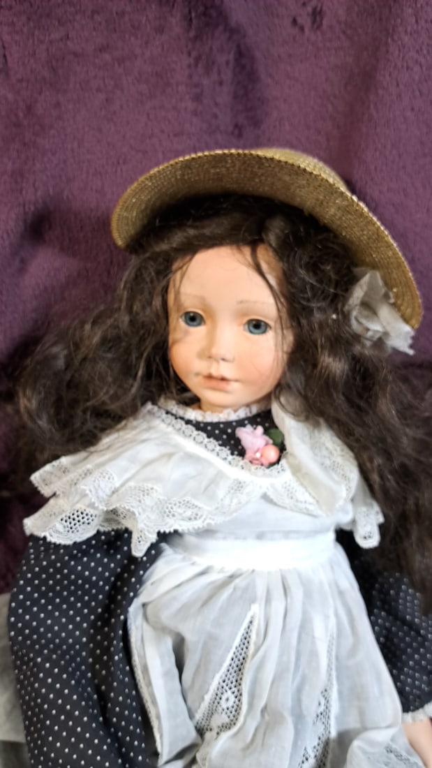 One Of A Kind Rosalinde Gaby Porcelain Doll: Please read descriptions and examine pictures carefully. Take into account shipping when bidding. 36x15x20 15lbs Height: 15 Width: 20 Low Estimate: 50.00 High Estimate: 150.00