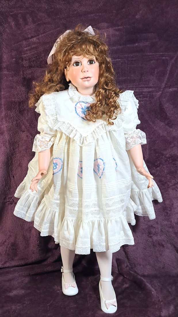 Peggy Dey Porcelain 4/10 Limited Edition Doll: Please read descriptions and examine pictures carefully. Take into account shipping when bidding. 40x20x15 15lbs Height: 20 Width: 15 Low Estimate: 50.00 High Estimate: 200.00