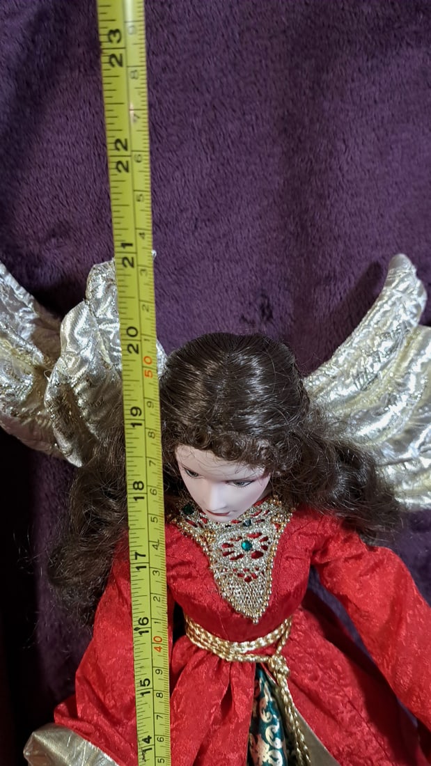 Franklin Heirloon Dolls Porcelain Noel Angel Of Christmas 1988 - 10