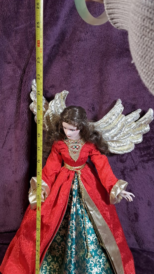 Franklin Heirloon Dolls Porcelain Noel Angel Of Christmas 1988 - 11