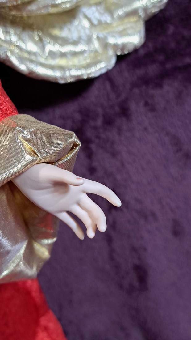 Franklin Heirloon Dolls Porcelain Noel Angel Of Christmas 1988 - 3