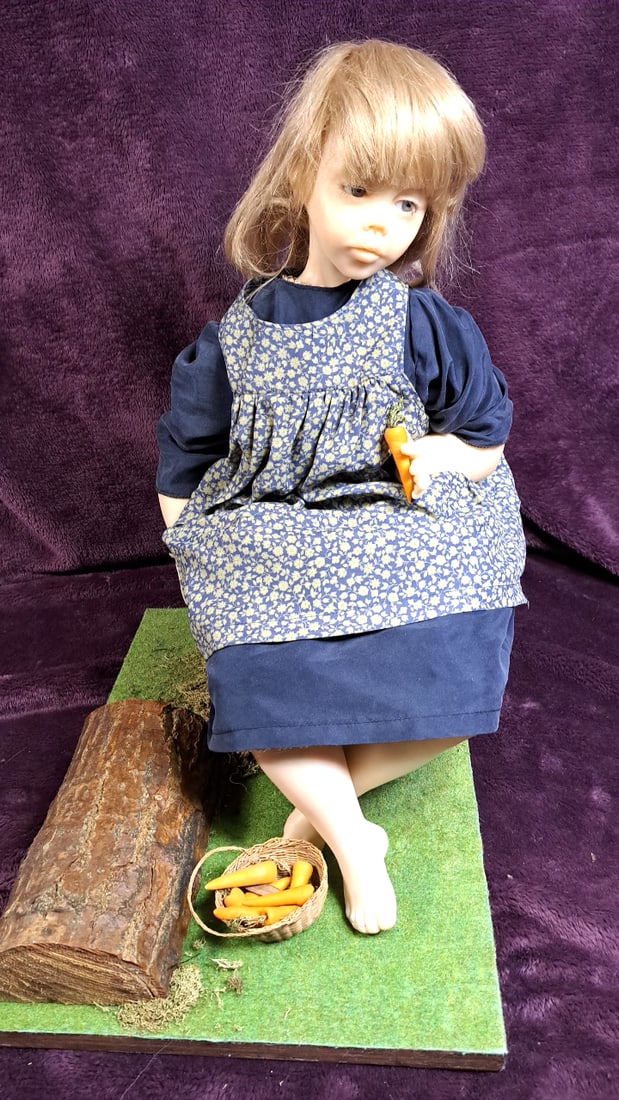 Laura Scattolini Little Rose Artist Doll With Blue Floral Dress And Carrot Basket: Please read descriptions and examine pictures carefully. Take into account shipping when bidding. Some scuffs 36x10x10 5lbs Height: 10 Width: 10 Low Estimate: 20.00 High Estimate: 350.00