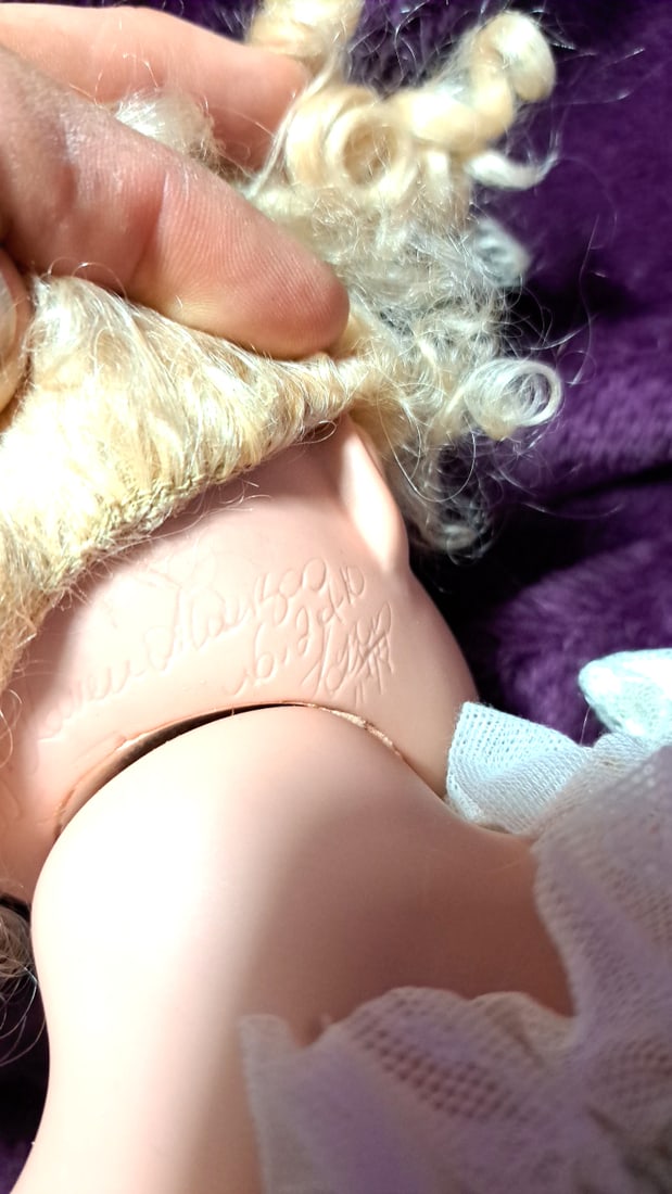 Kitty Porcelain Doll 1997 Australia Blonde Girl Doll Mint Lace Dress With Rag Doll - 3
