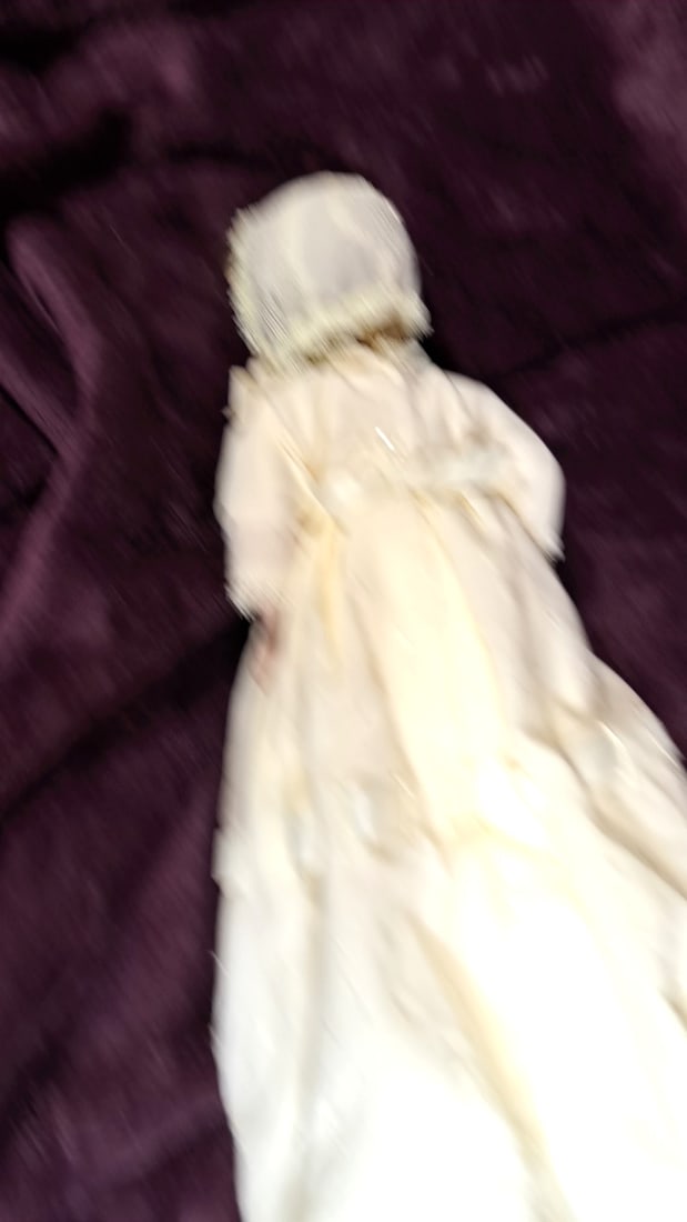 P.M. Grete 3 0 Porcelain Doll With Blonde Hair, Cream Christening Gown And Bonnet - 4
