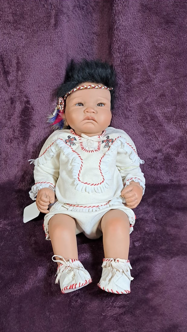 Ashton-drake Galleries Babyr Raven Doll With Tag: Please read descriptions and examine pictures carefully. Take into account shipping when bidding. 25x15x25 15lbs Height: 15 Width: 25 Low Estimate: 50.00 High Estimate: 100.00