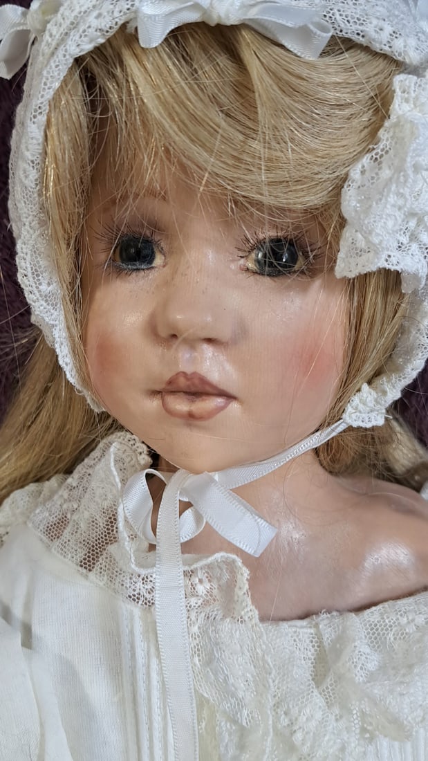 Rare Wax Over Porcelain Doll - 2