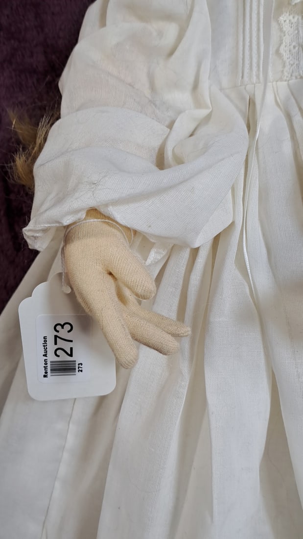 Rare Wax Over Porcelain Doll - 4