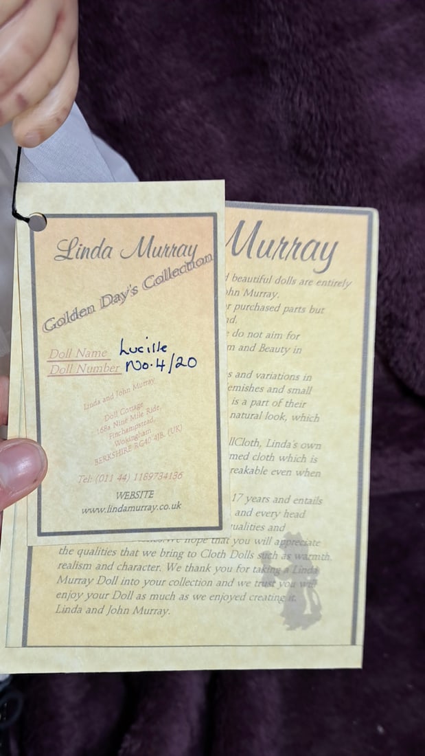 Linda Murray Lucille Doll - No 4 Of 20 Shellcloth Handmade Doll With Tags - 9