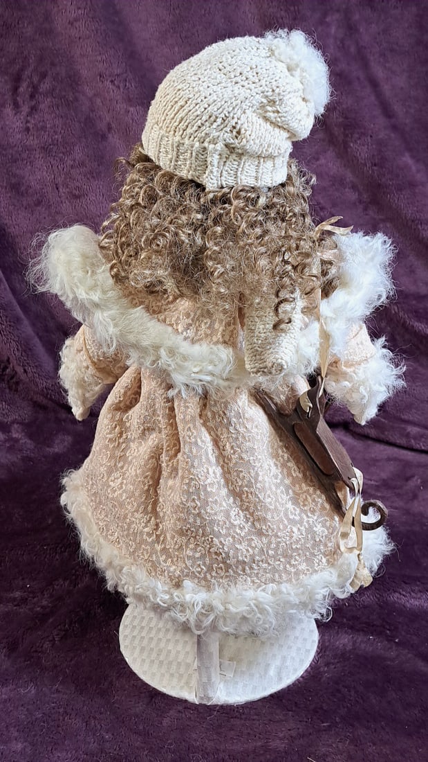Wax Over Porcelain Doll With Winter Clothes - 7