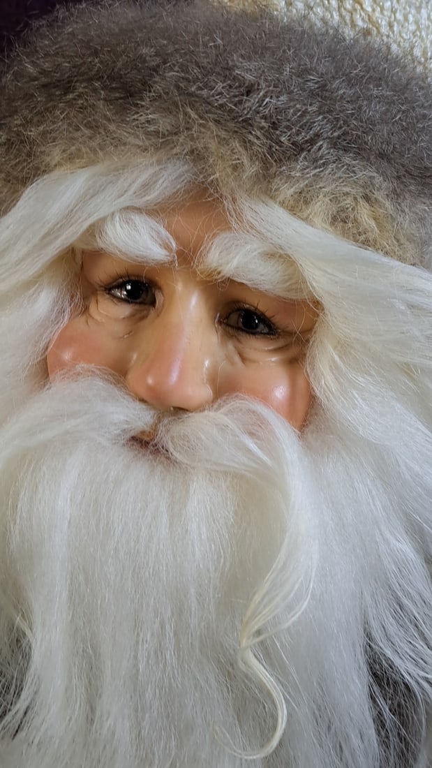 European Clasic Santa Porcelain Over Wax Doll - 2