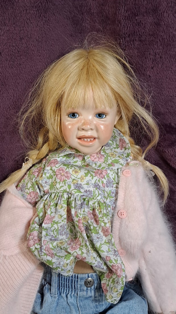 Krey Baby Sissy Wax Over Porcelain Doll Signed Susan Krey - No. 4 Of 15: Please read descriptions and examine pictures carefully. Take into account shipping when bidding. 25x15x10 15lbs Height: 15 Width: 10 Low Estimate: 50.00 High Estimate: 1800.00