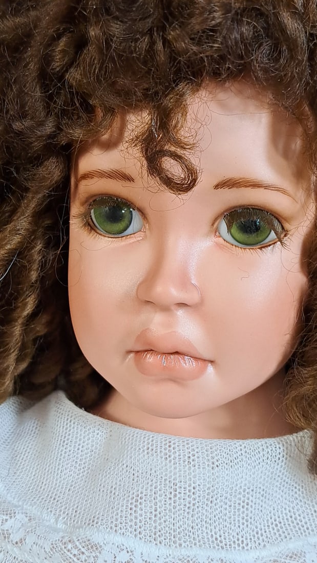 Krey Baby Waverly Porcelain Doll By Kathy A. With Teddy Bear - 2