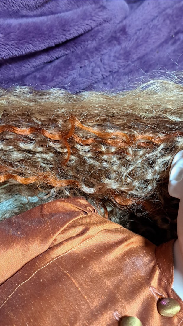 Wax Over Porcelain Doll With Retro Outfit - 10