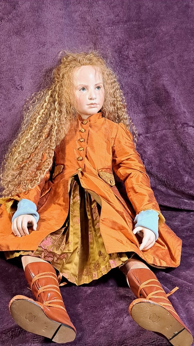 Wax Over Porcelain Doll With Retro Outfit (1 of 13)