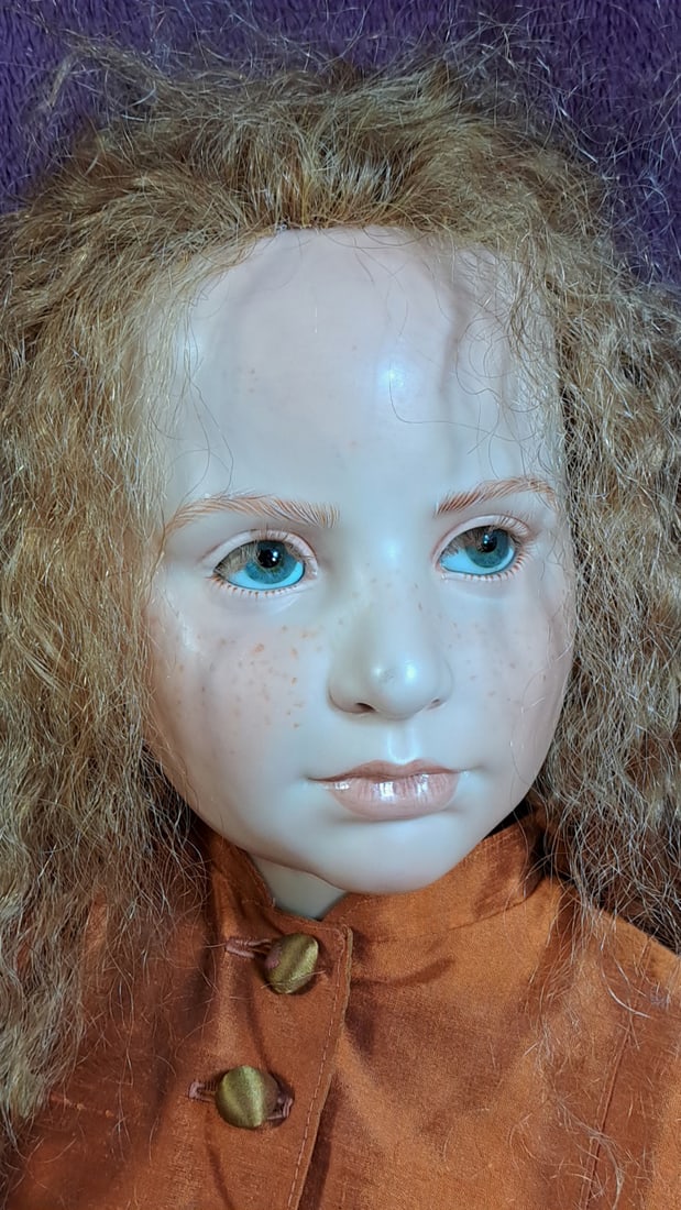 Wax Over Porcelain Doll With Retro Outfit - 2