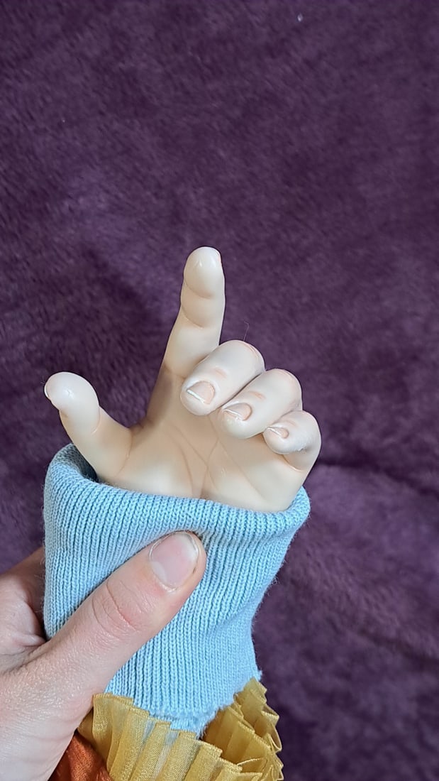 Wax Over Porcelain Doll With Retro Outfit - 3