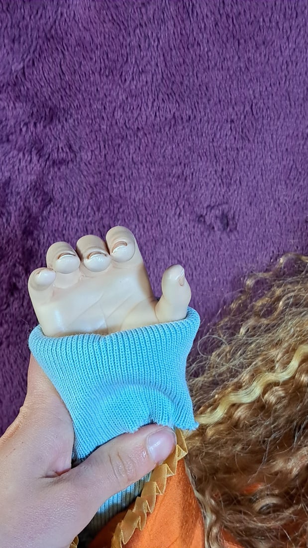 Wax Over Porcelain Doll With Retro Outfit - 4