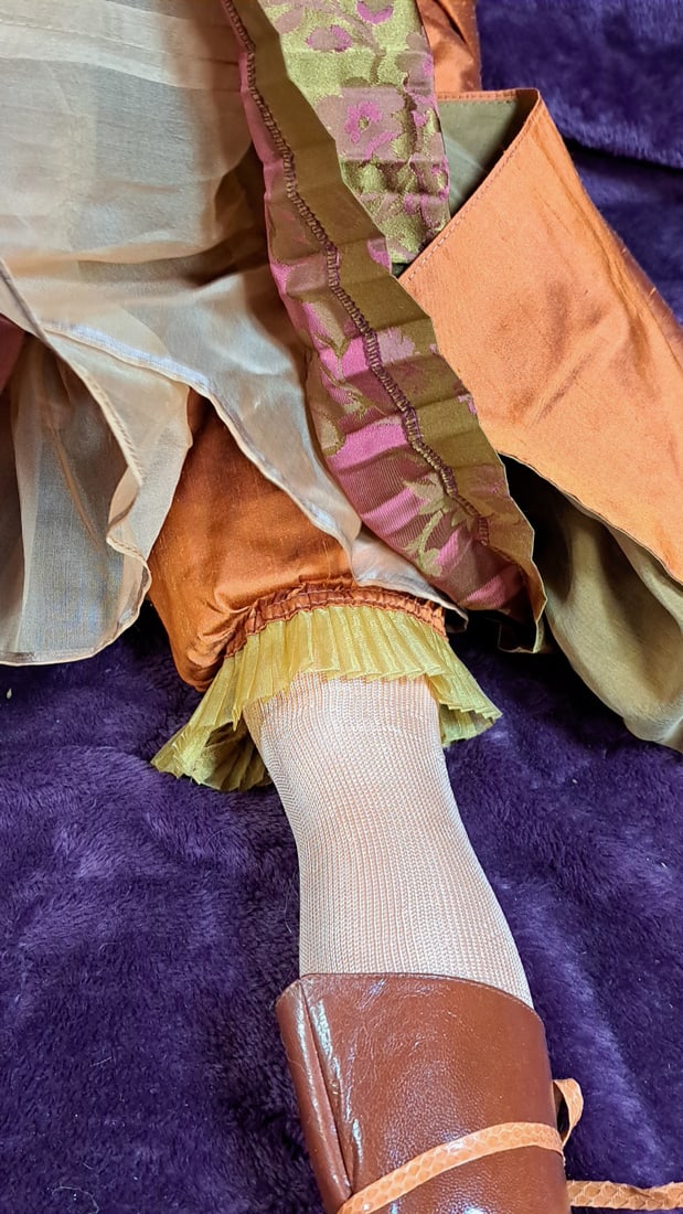 Wax Over Porcelain Doll With Retro Outfit - 9
