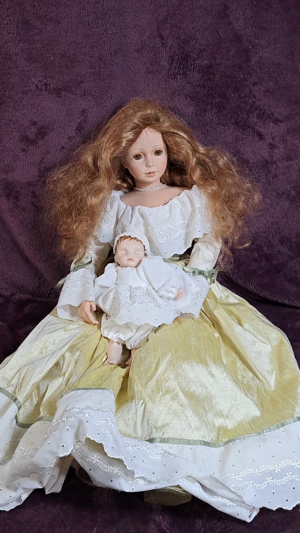 Gaby Rodeman Porcelain Doll With Mini Baby Doll (1 of 15)