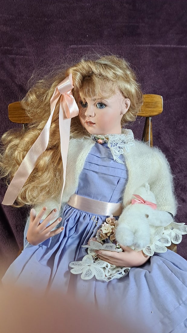 Jan M Gear Primrose Doll 1992 No. 87 Of 100 With Rocking Chair (1 of 9)