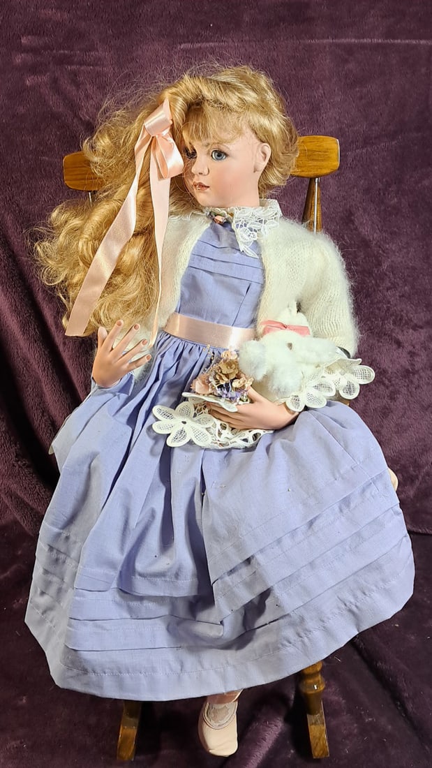 Jan M Gear Primrose Doll 1992 No. 87 Of 100 With Rocking Chair - 5