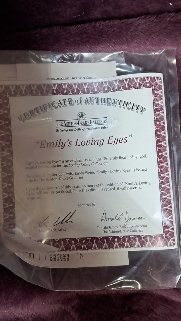 Ashton Drake Galleries Emilys Loving Eyes With Coa - 7