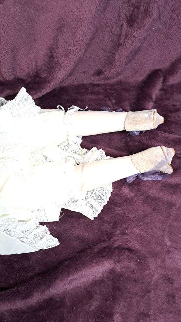 Karen Anderson Blanford Lily one of a kind Porcelain Doll with Victorian-Style Dress and Purple S... - 8