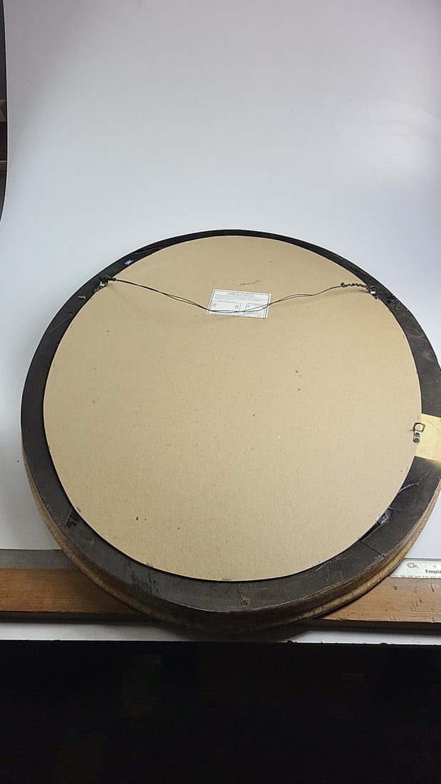 Round Wall Mirror with Ornate Carved Gold-Tone Floral Frame - 8
