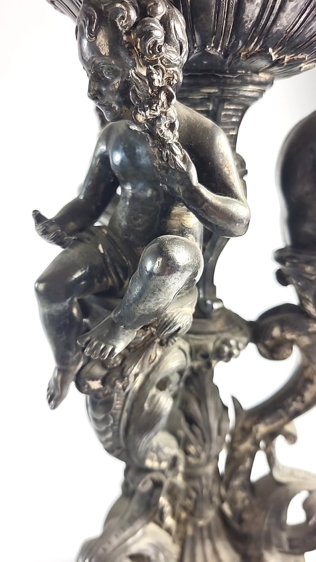 Ornate Religious Font with Cherub Design with Glass Top - 2