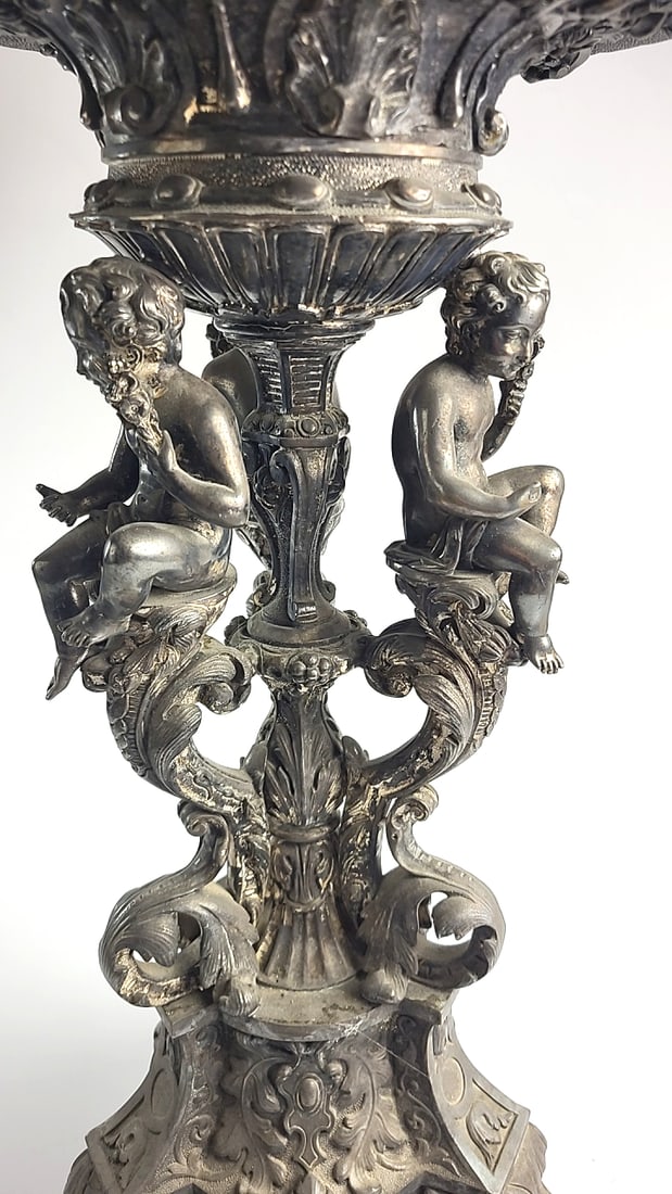 Ornate Religious Font with Cherub Design with Glass Top - 3