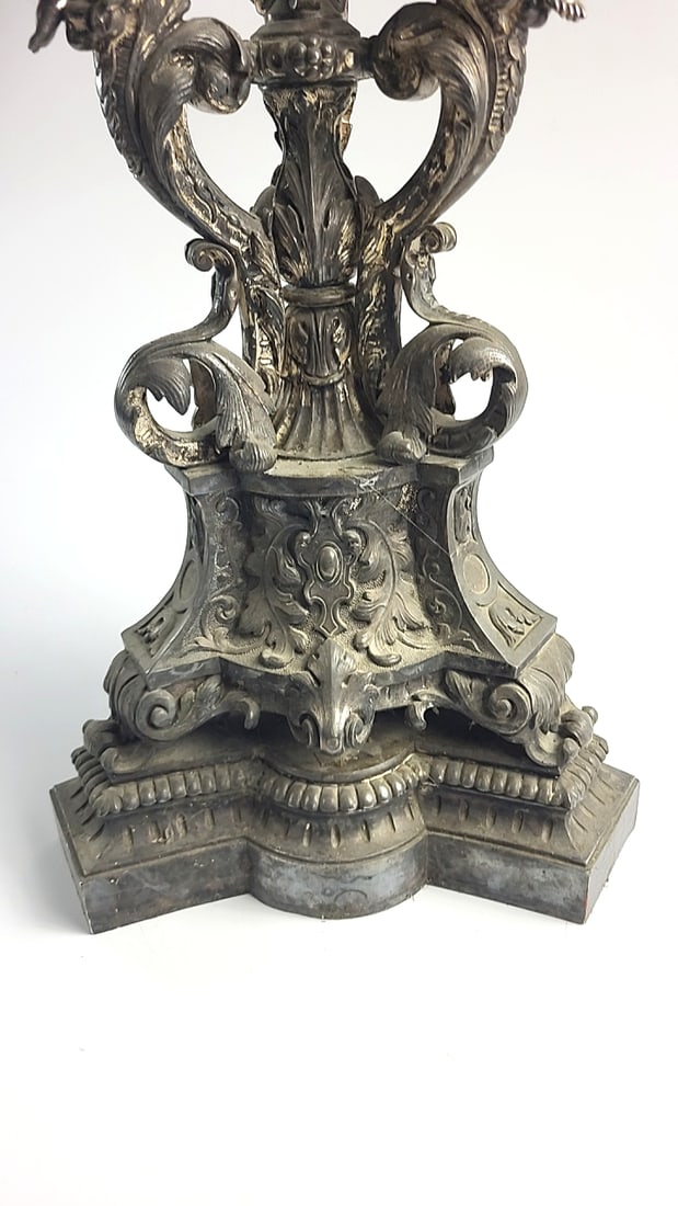 Ornate Religious Font with Cherub Design with Glass Top - 6